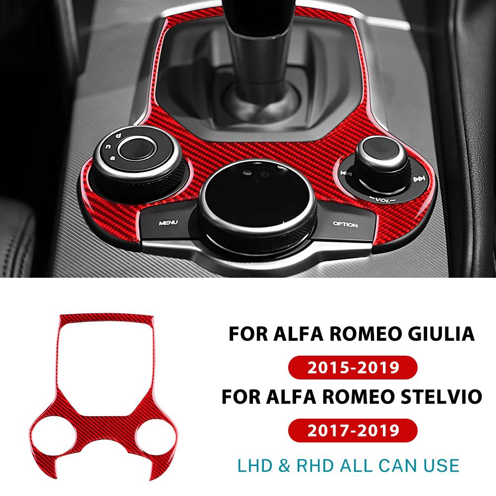 Real Soft Carbon Fiber Sticker For Alfa Romeo Giulia 952 2015-2019 Stelvio 949 2017-2019 LHD RHD Car Gear Shift Outer Panel