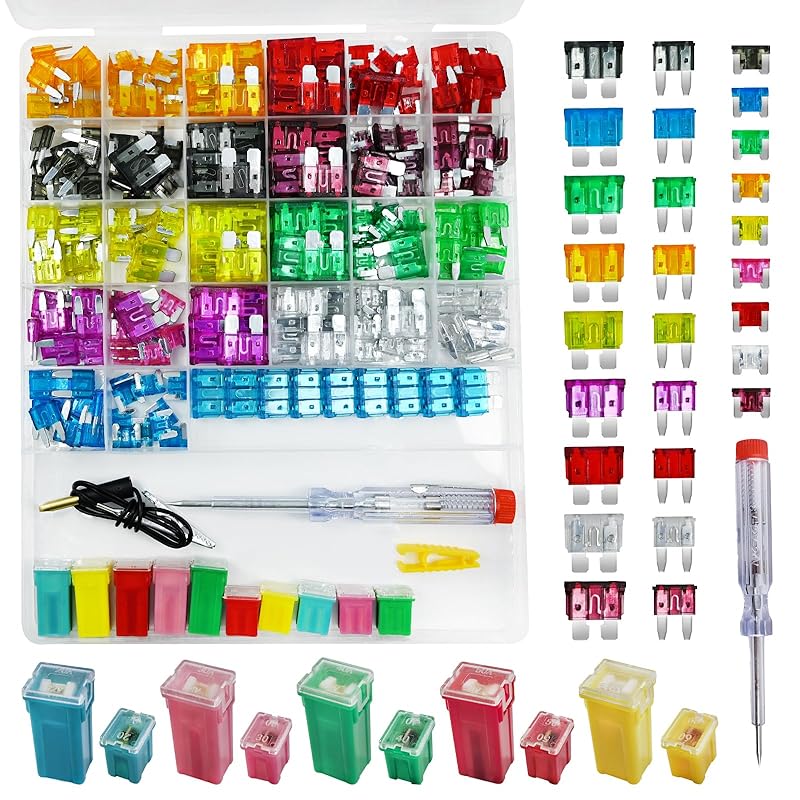 Car Fuses Assortment Kit With Tester, 156PCS Auto Fuse Standard, Small, Mini Sizes, Low & Tall Profile (2A 5A 10A 15A 20A 25A 30A 35A 40A),