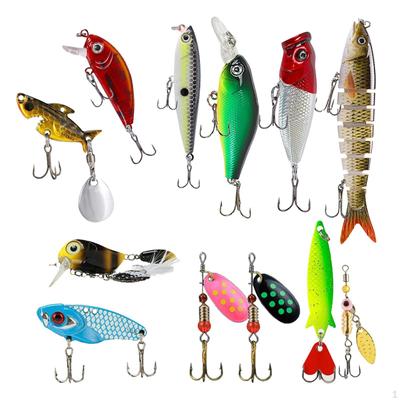 12Pcs Fishing Lures Accessories Artificial Baits Crankbaits