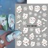 1pc Nail Art Stickers - Winter Christmas Snow Melting Snowman Snowflake Cartoon 5D Embossed Nail Stickers