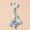 Cute Resin Butterfly Keychain Women Girls Flower Key Ring Pendant for Handbag Charms DIY Key Chain Jewelry Gifts