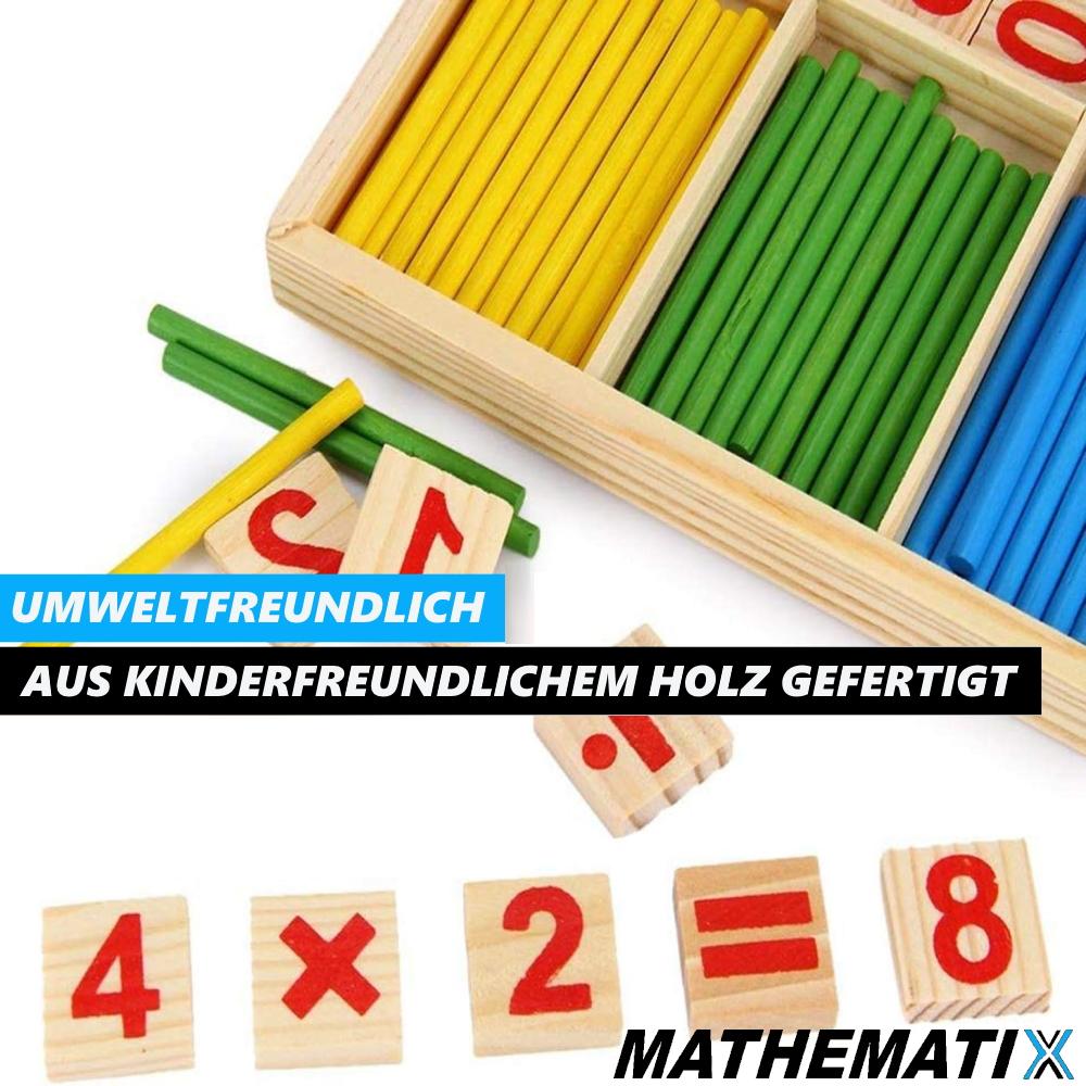 MATHEMATIX Réglettes en bois Bâtonnets de comptage Jouet mathématique d'apprentissage des nombres