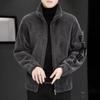 Men's 2025 Autumn/Winter Lambswool Leather Jacket: Stylish, Thick, and Warm