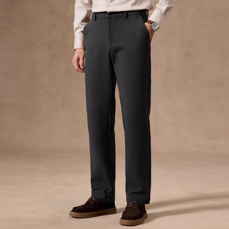 Judger Men's Fine Stripe Business Casual Straight-Leg Pants