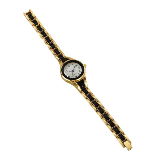 Ladies Quartz Watch Round Band Wristwatch Strap Analog Watch Contrasting Color Dial Slim Women Bracelet Gift