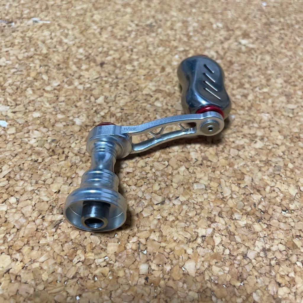 Used LIVRE Handle for Spinning Reel Silver X Red