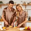 Couple Matching Pajama Set Short Sleeve Button Down Shirt and Shorts Soft Lightweight Lounge Sleepwear Set S-XXXXL for Men and Women