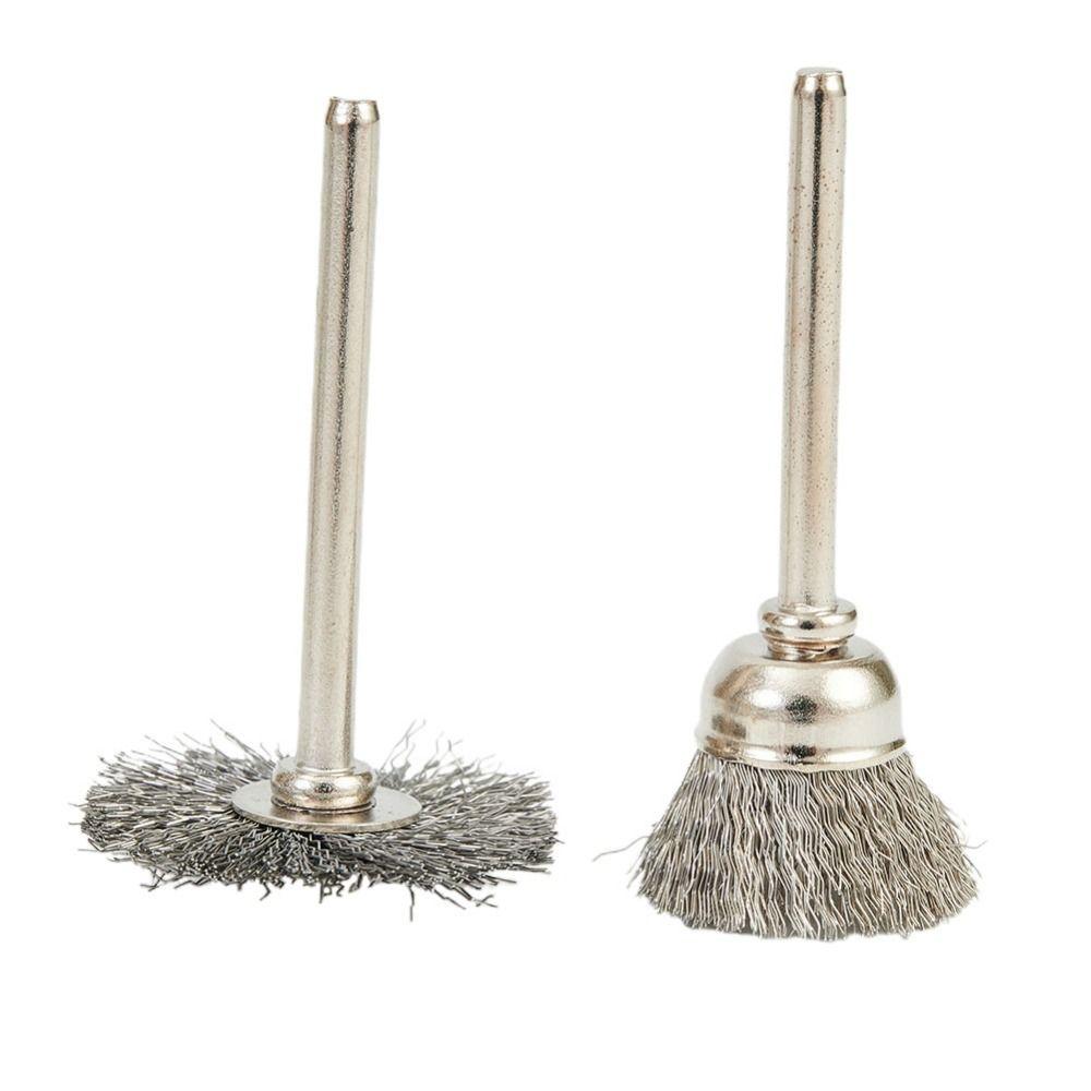 9Pcs Metal Mini Steel Wire Brush Rust Removal Cleaning Brush Wheel New Drill Rotary Tool