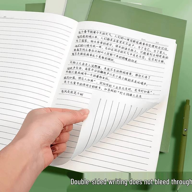 A5 Minimalistisches Retro Notizbuch - 1 Stück, geheftet mit horizontalen Linien