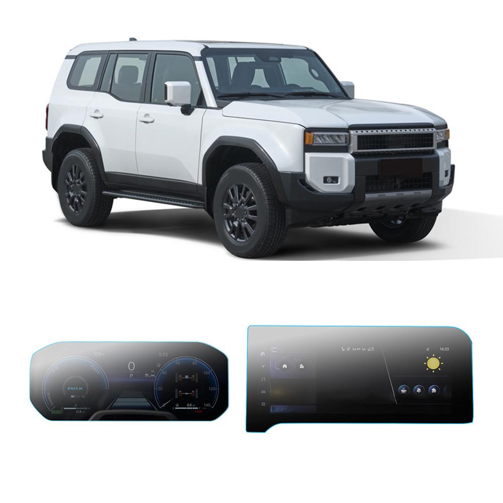 High Resistance Navigation Screen + Instrument Tempered Glass for Toyota Land Cruiser LC250 24+ Optimal Viewing Experience