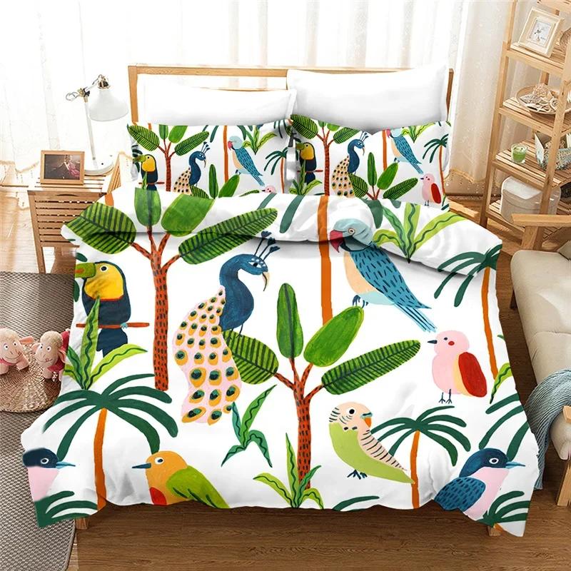3D-Tiger Bettwäsche-Set für Erwachsene, Winter Weiche Bettbezug-Sets für Kinder, Twin Full Queen Schlafzimmer-Set Heimtextilien Haus de couete Flamingos