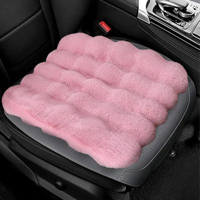 Winter Warm Car Seat Covers 3 Piece Cushion Set Bubble Velvet Soft Synthetic Wool Automobile Seats Cozy Driving