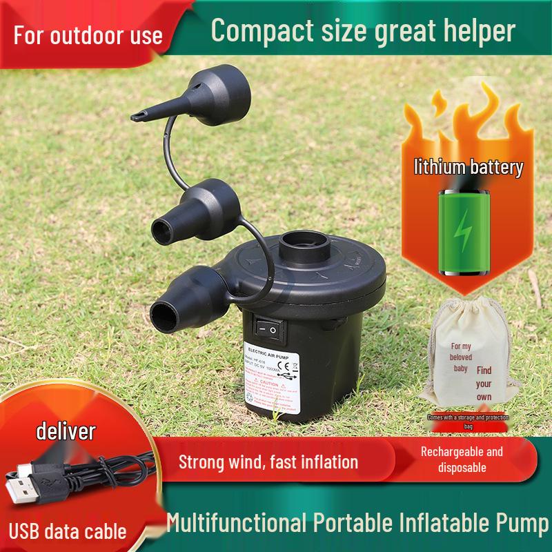 Portable Electric Pump for Inflating/Deflating Air Mattresses, Swimming Rings, and Outdoor Gear
