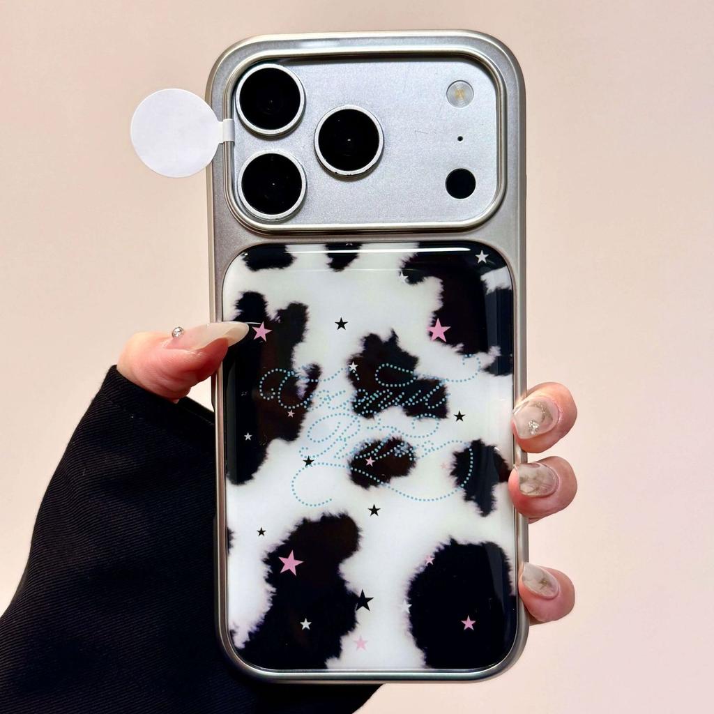 Star Graffiti Milk Pattern Is Suitable for Apple 16/17Pro Epoxy Mobile Phone Case IP15 Water Condensation 14 Personality 13 Large Holes