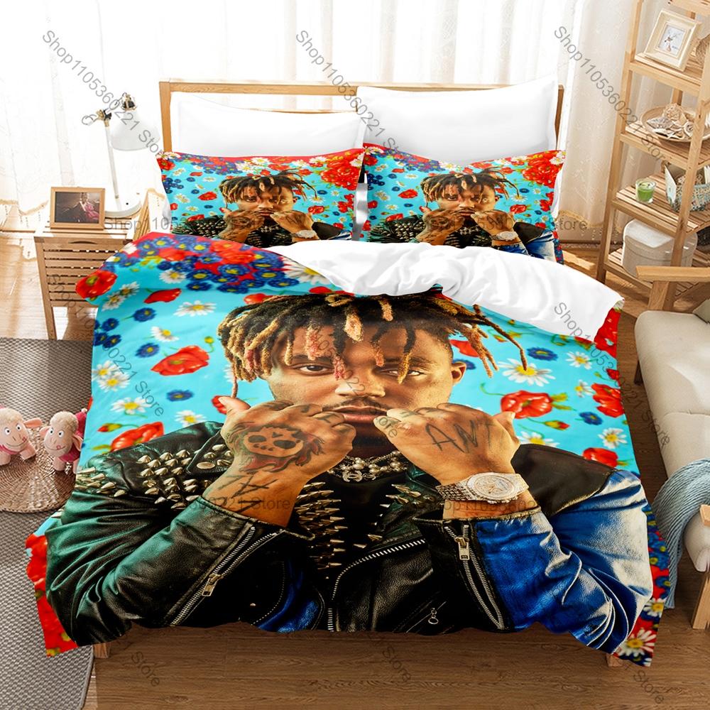 Cool Wrld Bedding Set Duvet Cover + 2 Pillowcases 999 Legends Never Die Hip Hop Rap Vintage Bedroom Emotional Rap Music Bed Line