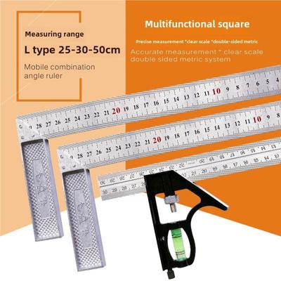 Stainless Steel 90° L-Shaped Woodworking Ruler
