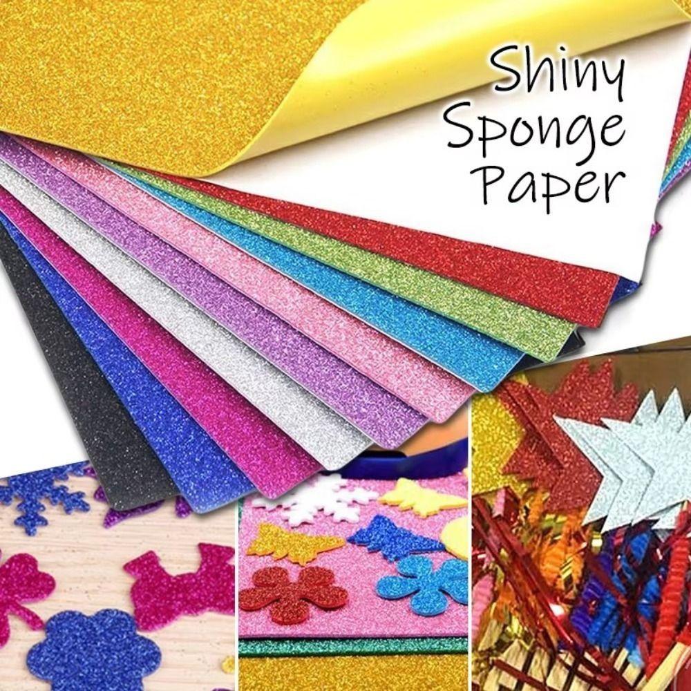 New Thick Gold Powder Glitter Stickers EVA A4 Shining Papers Handcraft Cutters Paper Scrapbooking Material