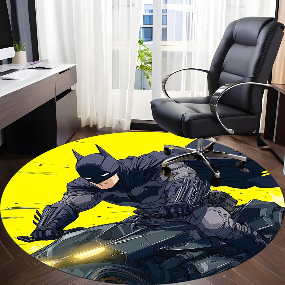 1pz Tappeto Rotondo Ufficio Batman, Sotto Sedie da Ufficio Camera da Letto Soggiorno Arredamento Casa, Decorazione Stanza, Disponibile in Varie Misure