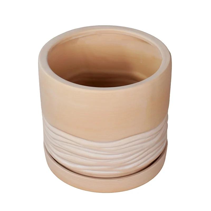 8 Inch Round Terracotta Plant Pot with Drainage Saucer Durable Eco-Friendly Indoor Outdoor Planter Succulents Flowers and