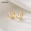 2026 New Simple Brass Gold Plated Hoop Earrings For Women Trendy Round Circle Unisex Earring Party Jewelry