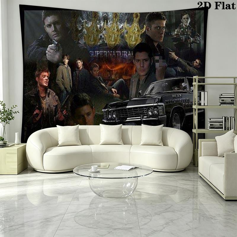 Supernatural Poster Wall Tapestry Aesthetic Wall Hanging Printed Fabric Blanket Decorative Tapestries for Bedroom Living Room Home Decor