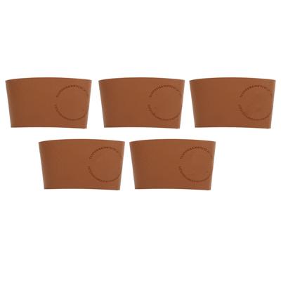 5pcs Coffee Cup Sleeves Insulated Heat Resistant Anti Scald Anti Slip PU Leather Hot Cup Sleeves
