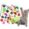 Ultimate Cat Play Set Sisal Ball Cat Wand Cat Tunnel 21 Piece Kit For Curious Cats