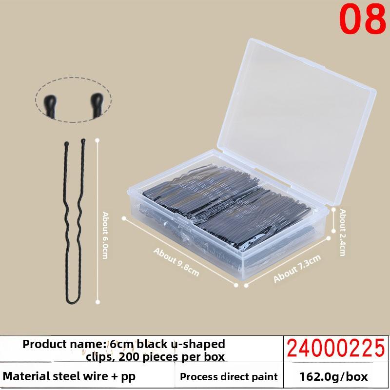Black Steel Clip Box Contains A Straight Clip for The Bride's Updo Hairstyle Bangs Clip Wavy Hair Clip and Hair Accessory