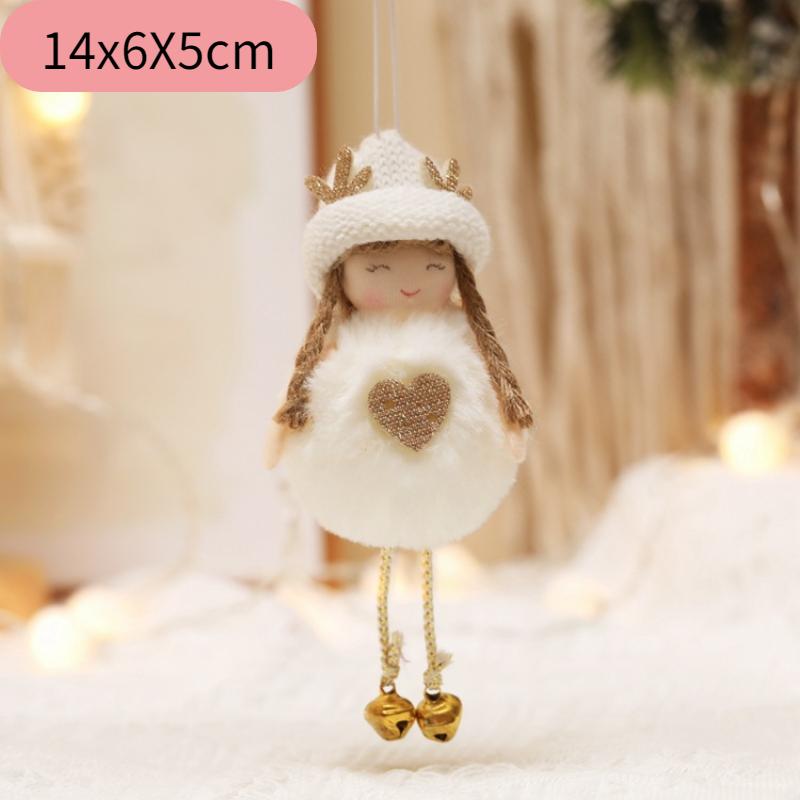 

Рождественские украшения Плюшевая кукла-ангел Подвеска Украшение для подвешивания на елку Домашний декор Bell1