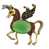 Rainbow Unicorn Pin Brooch Horse Design Enamel with Imitation Crystals