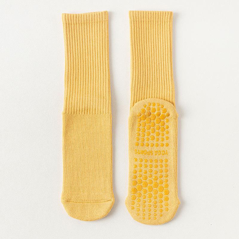 Women's Non-Slip Mid-Calf Yoga Socks - Thick Terry Pilates Fitness Socks
