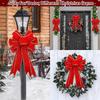Decorative LED Lighted Ribbon Bow Set for Indoor Outdoor Holiday Party Event Gift Wrapping Door Wall Tree Ornament Home Use