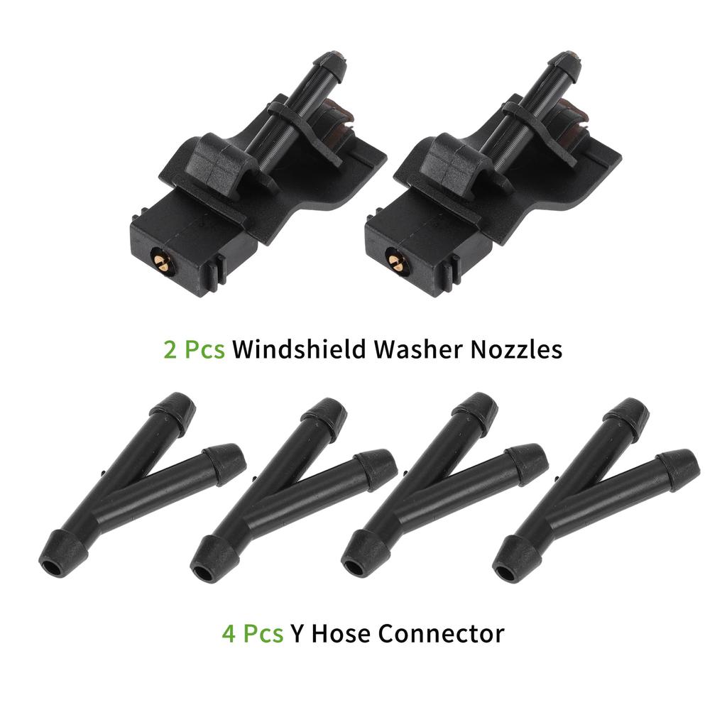 HOPESPANNER TOYOTA Compatible with 07-13 Black Front Window Nozzle 8538112300 Windshield Washer Nozzle Set