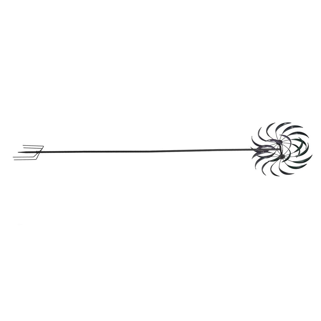 Garden Wind Spinner Double Layer Metal Windmills Spinners with Ground Stake for Patio Lawn Decoration