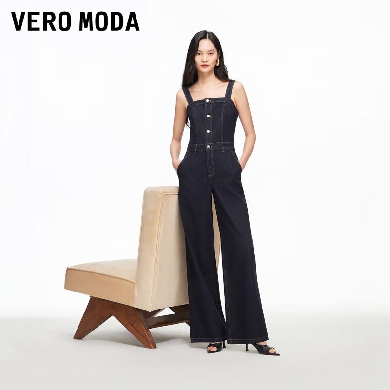 VEROMODA Women's Wide Strap Denim Overalls