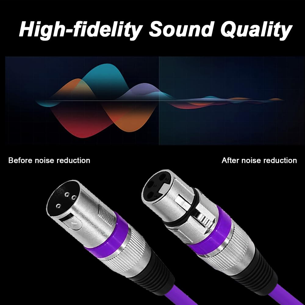Xiatiaosann XLR-XLR Color Microphone Cable, 3-Pin XLR Male to Male Balanced Shielded Microphone Patch Cable for Amplifiers, Audio Sound Consoles