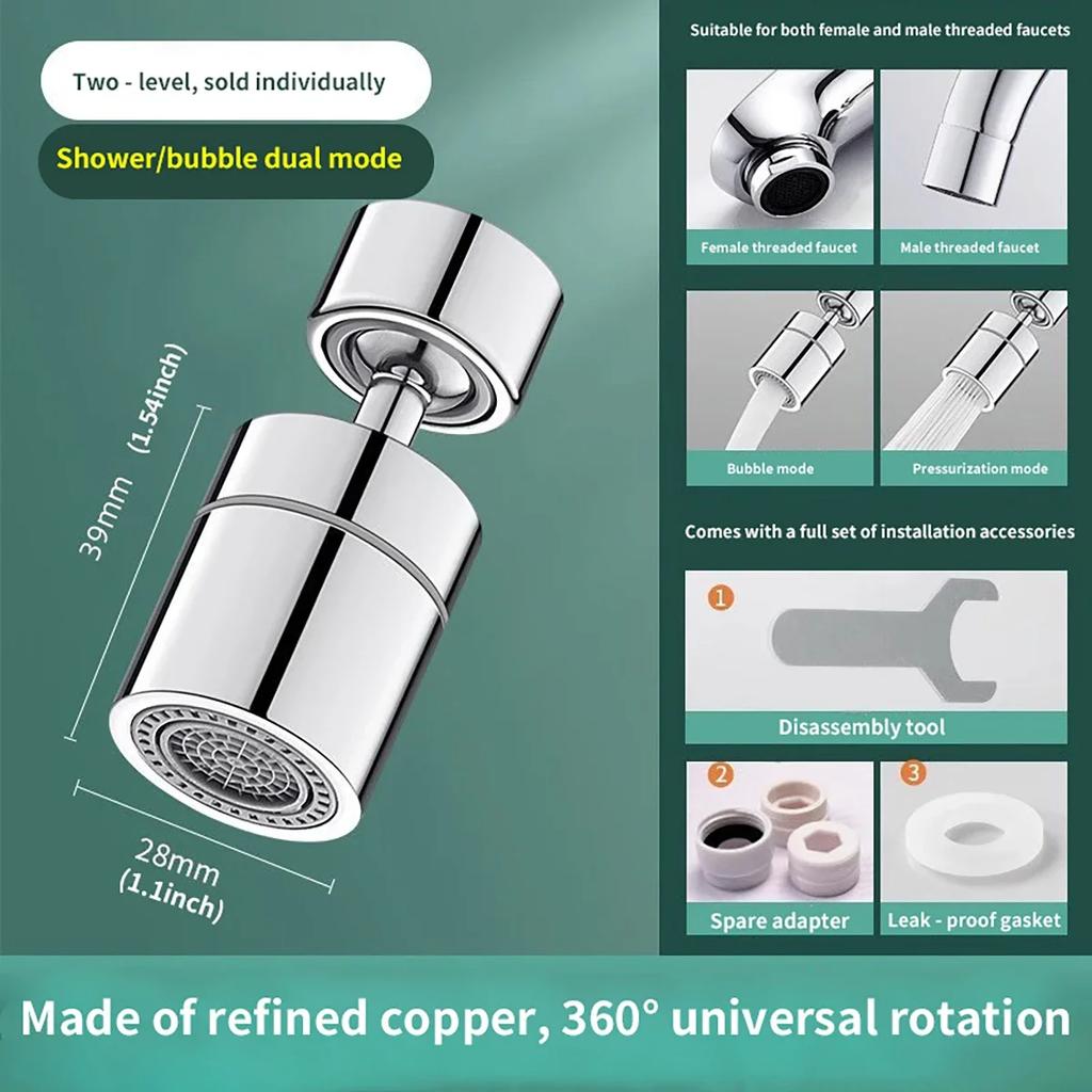 1PC New 2 Mode Kitchen Faucet Spray Head Filter Adjustable 360° Rotary Splashback Tap Nozzle Bubbler Kitchen Sink Faucet Aerator