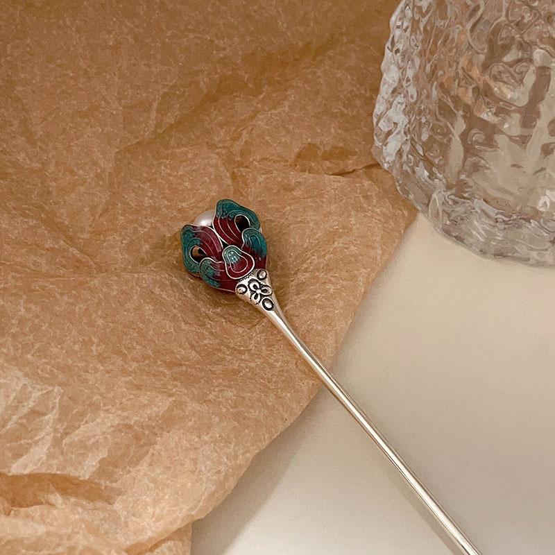 

Иньжуйтай S925 Стерлинговое Серебро Перегородчатая Эмаль Жемчужная Заколка для Волос - Винтажный Дворцовый Стиль Ханфу Аксессуар для Волос (2023) s925 Silver