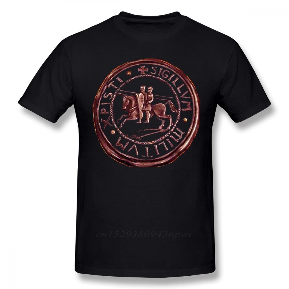Templar TShirt Knights Templar Seal Symbol T Shirt Graphic 100 Cotton Tee Shirt Men Short Sleeve Classic Cute Tshirt