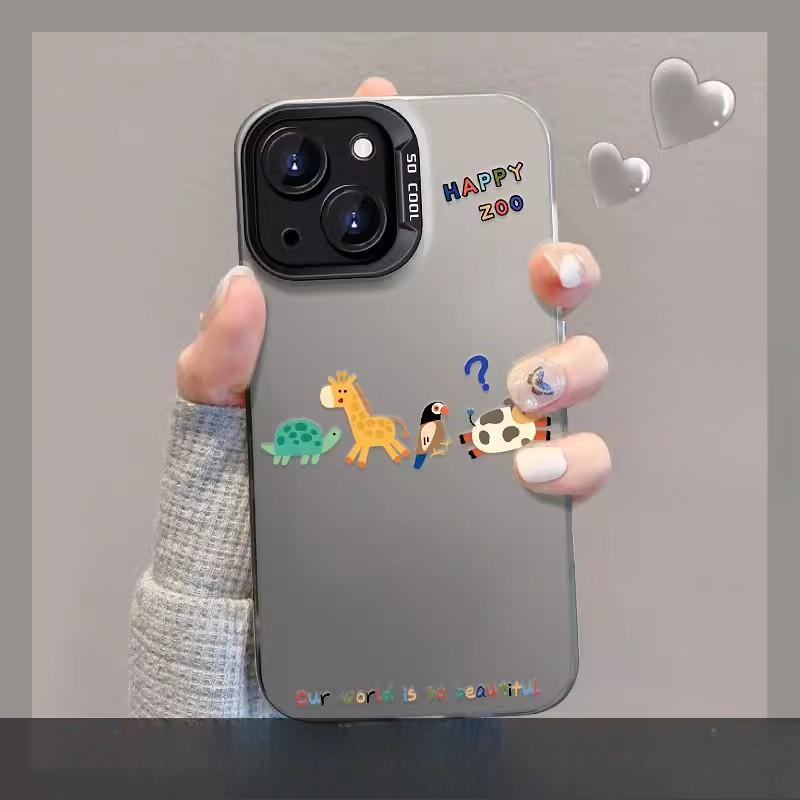 Anwendbar auf Apple 14 Handyhülle Iphone13 Niedliches Tier Unsichtbare Halterung 12pro Farbe Silber Matt 11 Große Löcher