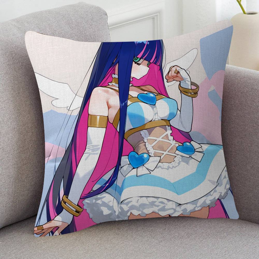 Anime Panty And Stocking With Garterbelt Soft Comfortable Pillow Case Cartoon For Sofa Office Retro Decor Protective Cover