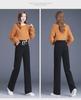 Women's Chenille High-Waist Wide-Leg Pants, Casual Velvet Drape for Autumn and Winter