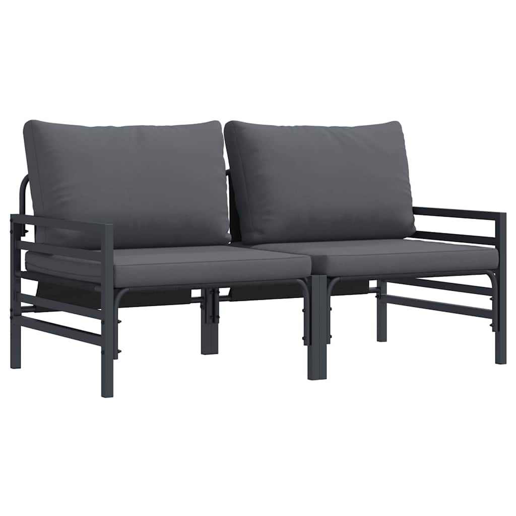 Garden Furniture with Cushions 2 Pieces Anthracite 80 X 80 X 71 Cm Steel