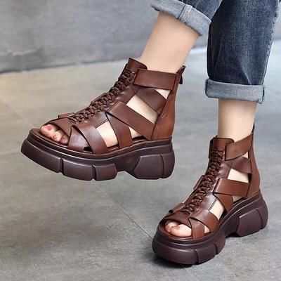 Frühling und Sommer Neue Damen Muffin Plateau Sandalen