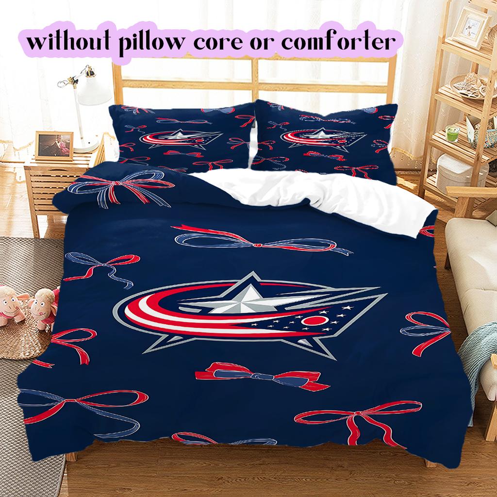 Set Copripiumino Trapuntato con Motivo Logo Hockey su Ghiaccio Federa Decorazione per la Casa Regalo di Compleanno (1* copripiumino + 2* federe, senza imbottitura)