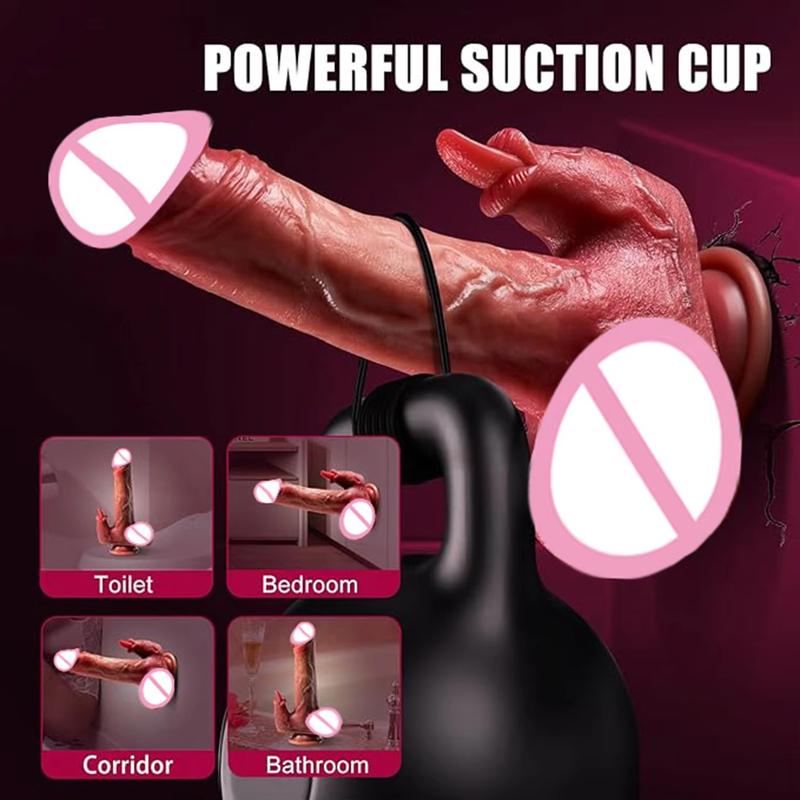 4 in 1 Thrusting Dildo Vibrator Remote Control Heating Tongue Licking Clitoris G-Spot Dick Sex Toys Vagina Adult Female Sex Shop