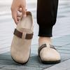 Comfortable Mens Slippers with Leather Upper  Casual Shoes Lightweight Breathable for Indoor Outdoor Use