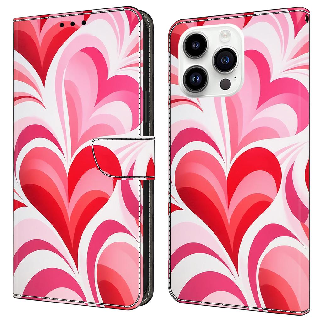 For iPhone 16 Pro Max Case Wallet Stand Pattern Printing PU Leather Flip Phone Cover