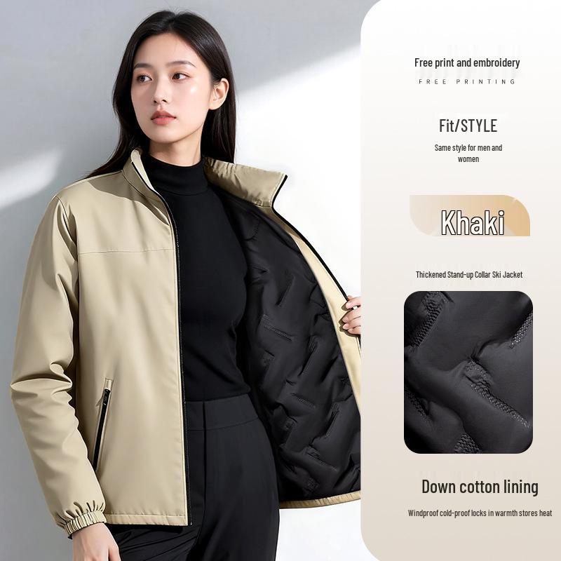 Custom Down Cotton Shell Workwear Jacket with Logo - Ideal for Autumn/Winter 4S Shop Auto Repair Business, Three-in-One Design