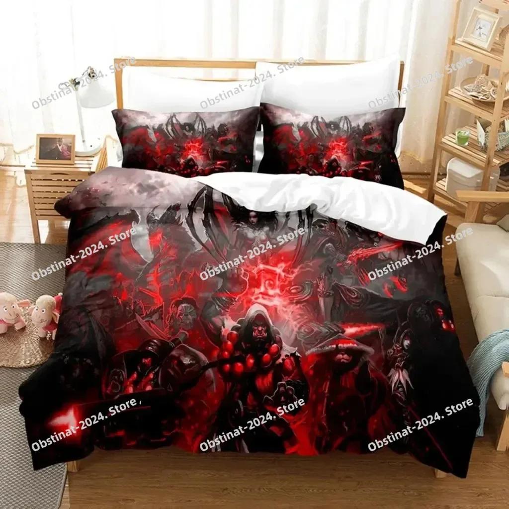 3D Game World Warcraft Bedding Set Printed Bed Set With Pillowcase Bed Duvet Cover Soft Single Double Queen King Size Kids Adult